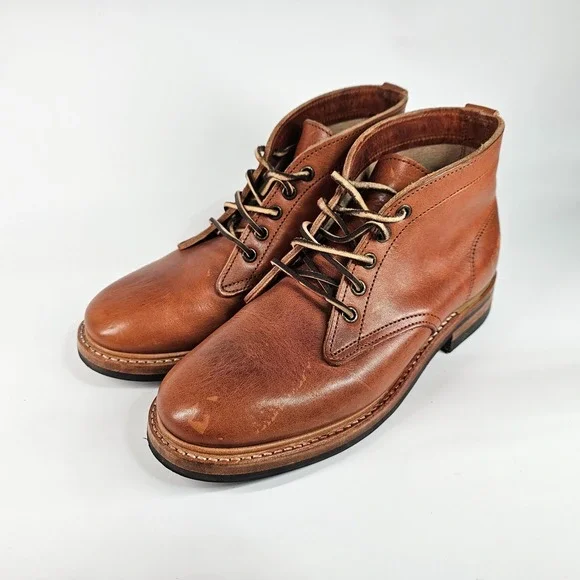Truman Boot Co Service Work Boots Mens Size 6 USA Chukka Dainite Lug Sole Tan - Picture 9 of 16